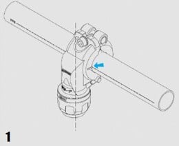 step 1 - positioning the bypass saddle tee on the pipe