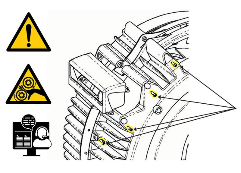 Figure 9. Accès au support d’alignement du tuyau.