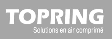 Logo blanc avec slogan blanc sur fond gris