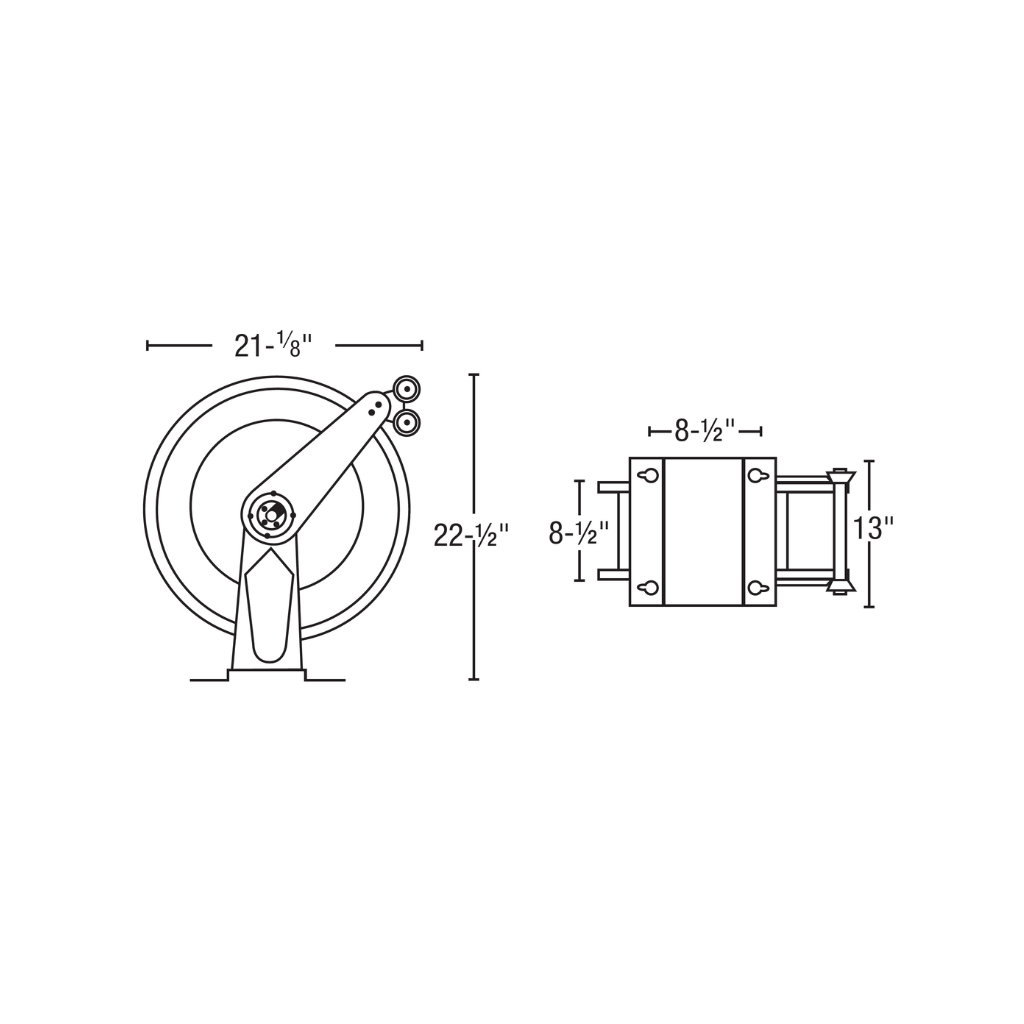 XXL Hose Reel With 3/4 I.D. 50 ft. Rubber Hose STEELPRO