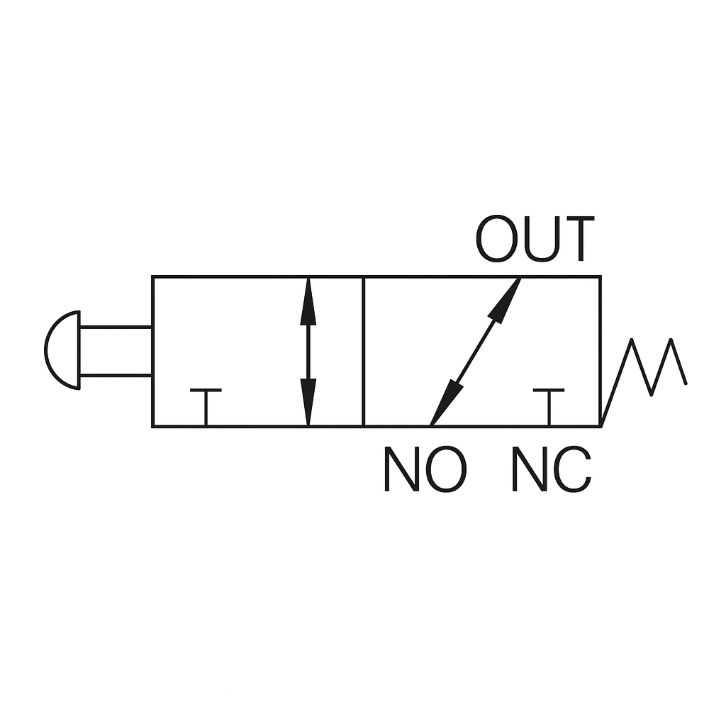3/2-Way Manual Valve With Mushroom Button 1/4 (F) NPT OPTIMA
