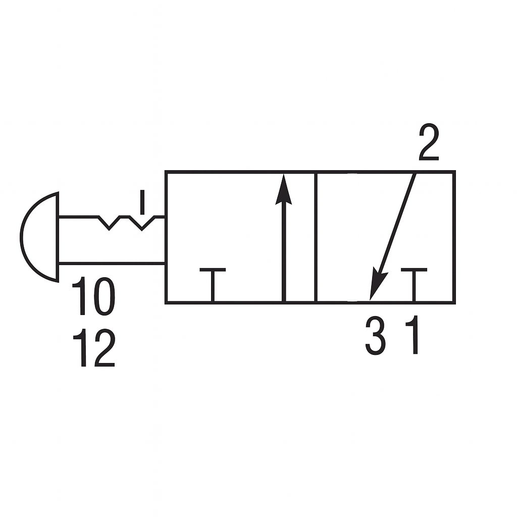 Valve manuelle à bouton tirer à détente 3/2 voies 1/4 (F) NPT OPTIMA