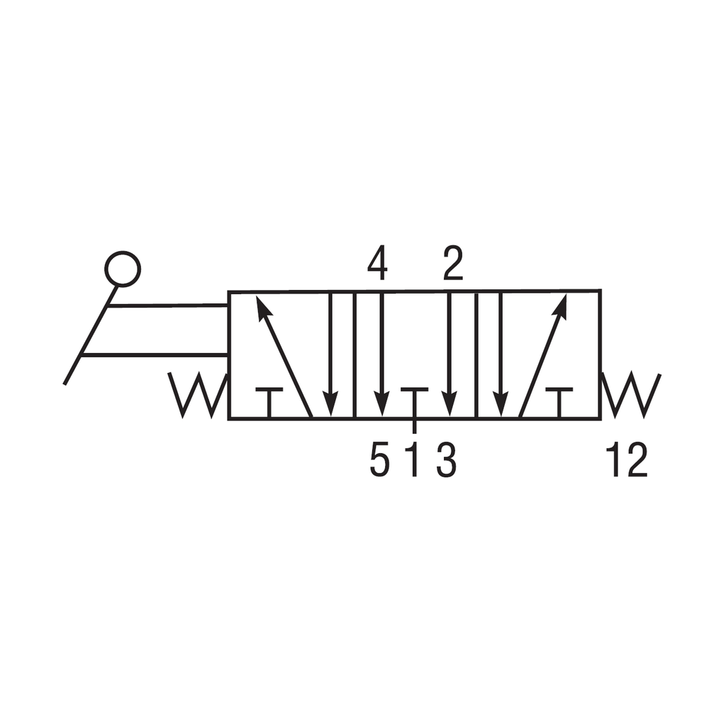 Valve manuelle à manette à ressort 5/3 voies 1/4 (F) NPT OPTIMA
