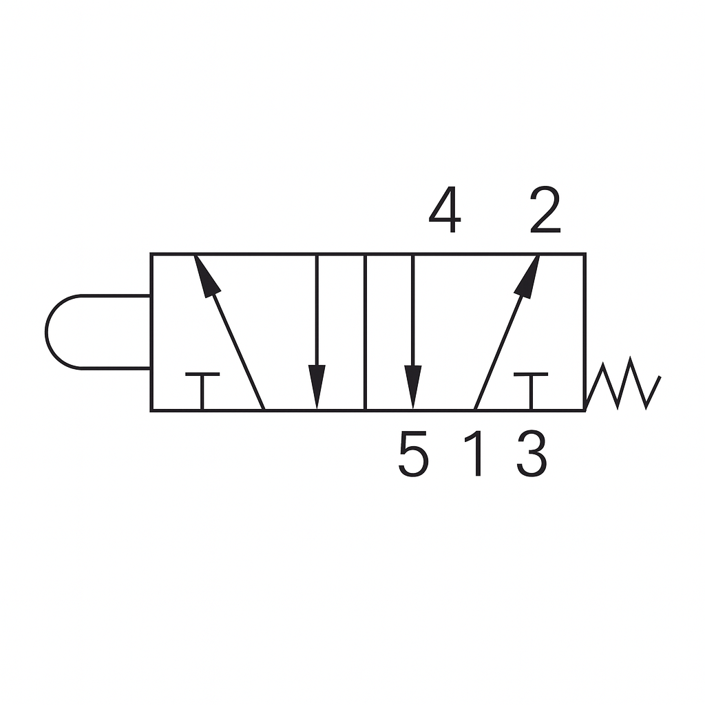 Valve mécanique à bouton poussoir 5/2 voies 1/4 (F) NPT OPTIMA