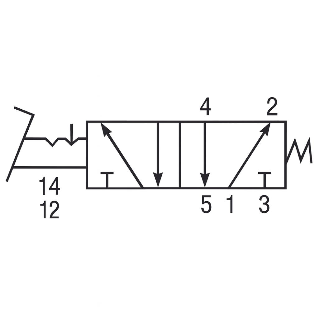 Valve manuelle à pédale à détente 5/2 voies 1/4 (F) NPT OPTIMA