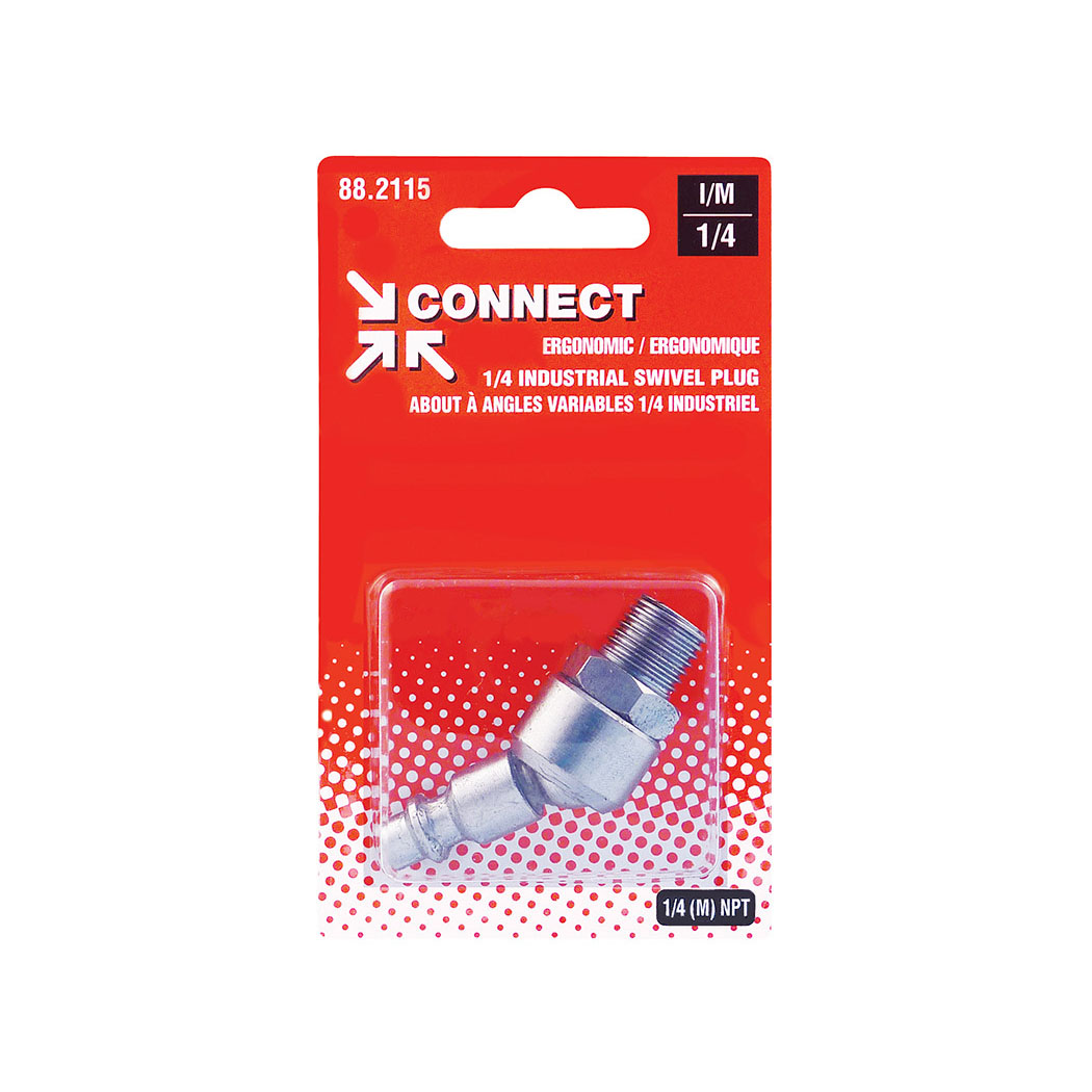 1/4 Industrial Steel Swivel Coupler Plug 1/4 (M) NPT CONNECT