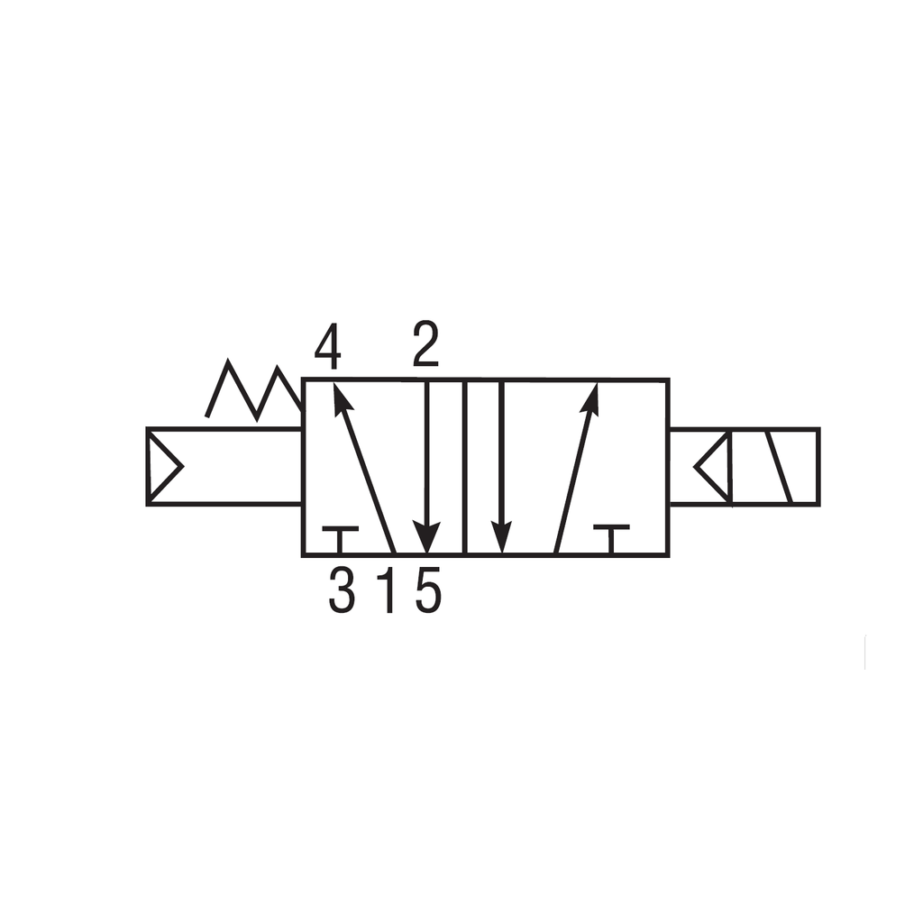 Valve solénoïde simple 110 VAC 5/2 voies 1/8 (F) NPT