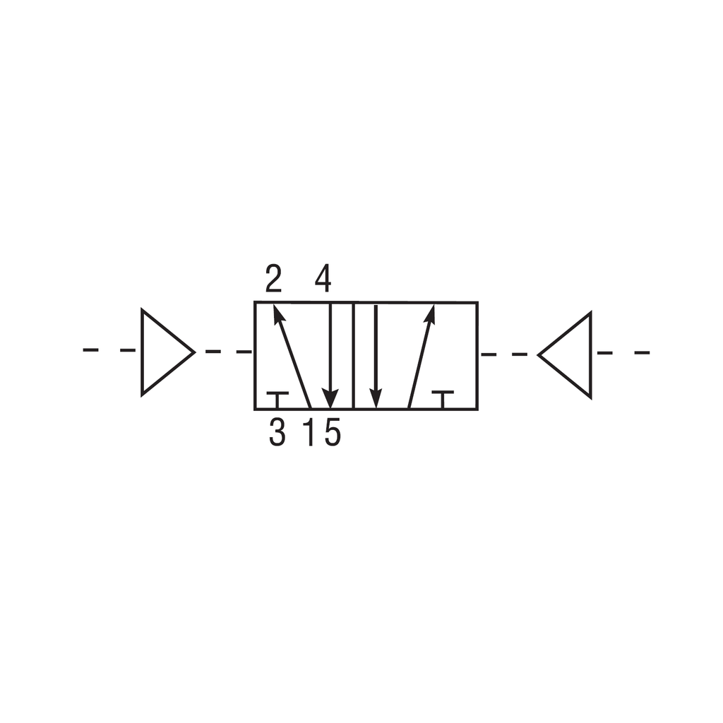 Valve pilotée double commande 5/2 voies 1/2 (F) NPT