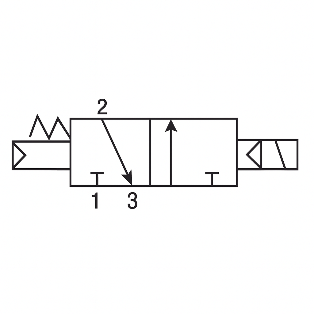 Valve solénoïde simple 24 VDC 3/2 voies 1/2 (F) NPT