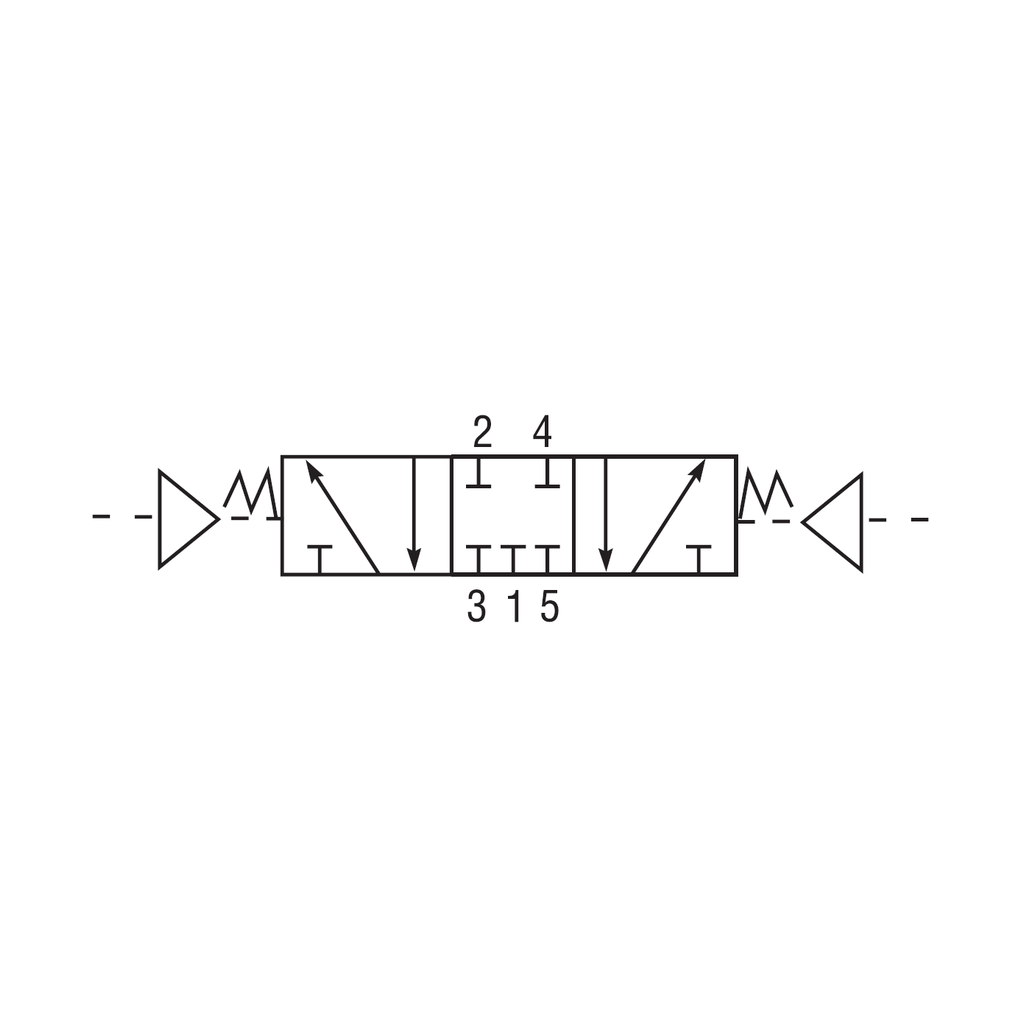 Valve pilotée double commande 5/3 voies 3/8 (F) NPT